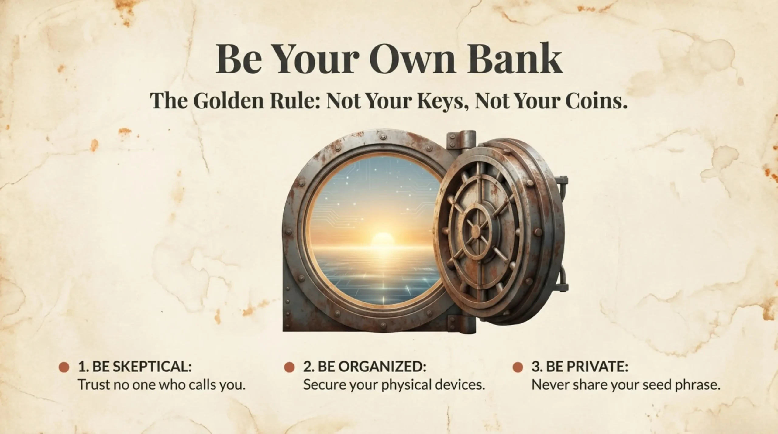 Open vault door revealing a bright digital future